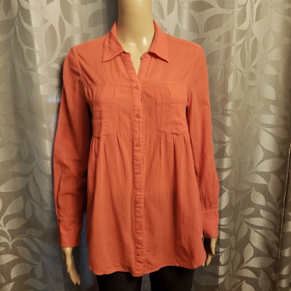 Joie Coral Button Down Blouse Size S - Picture 11 of 11
